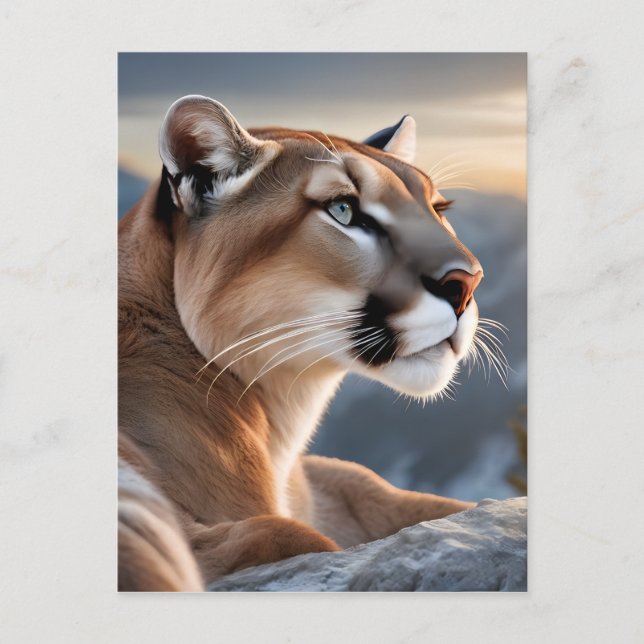 A Closeup Portrait of a Cougar Postcard (Front)