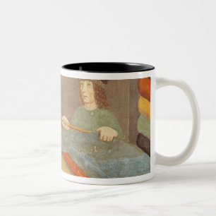 A Cloth Merchant Measuring Cloth Two-Tone Coffee Mug