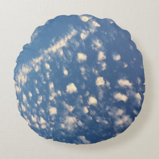 A Cloud of Cotton Round Throw Pillow (16")