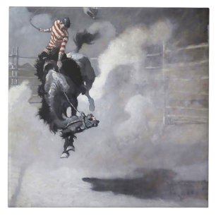 “A Cloud of Dust” Western Art by NC Wyeth Ceramic Tile