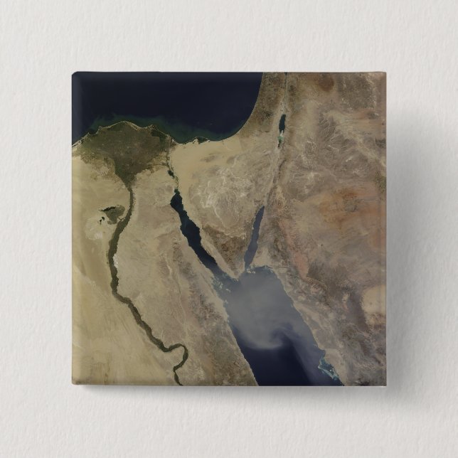 A cloud of tan dust from Saudi Arabia 15 Cm Square Badge (Front)