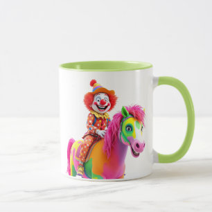 A clown in a polka dot suit and matching pants. mug