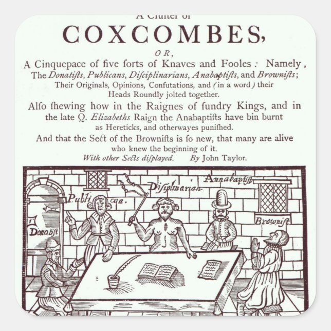 A Cluster of Coxcombes' by John Taylor Square Sticker (Front)
