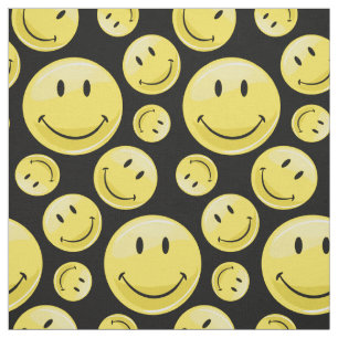 A Cluster of Happy Faces Fabric