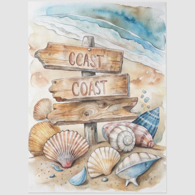 A Coastal Series Design 82 Tissue Paper (Front)