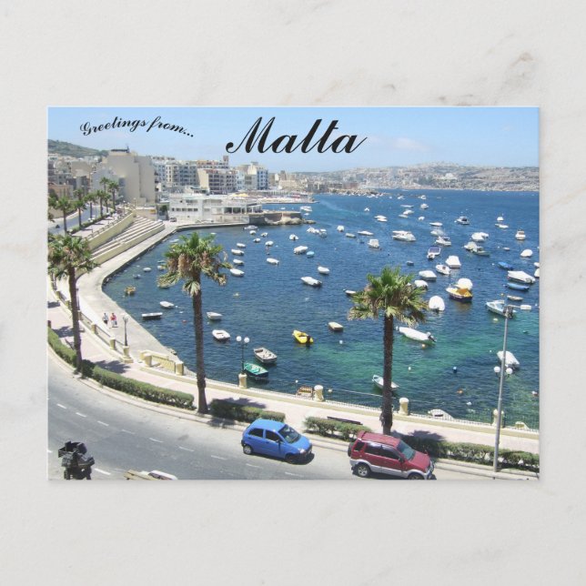 A Coastal View of Malta Postcard (Front)