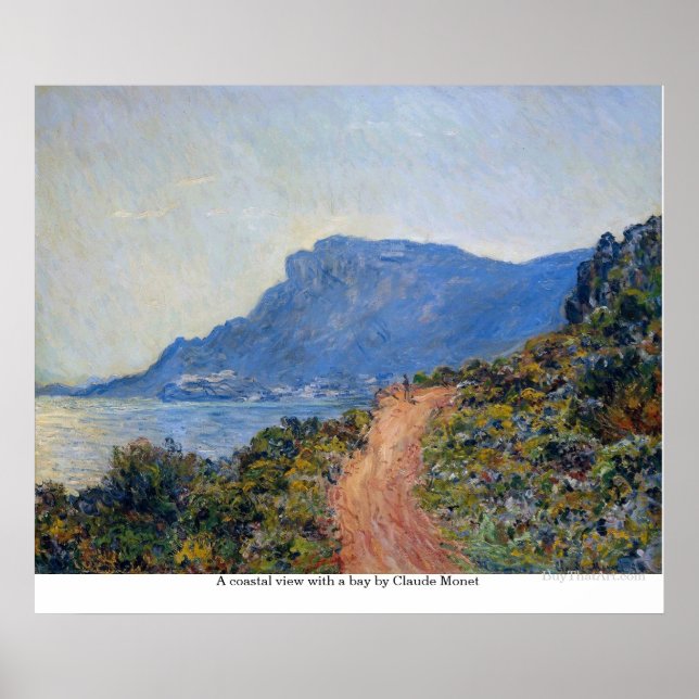 A coastal view with a bay by Claude Monet Poster (Front)