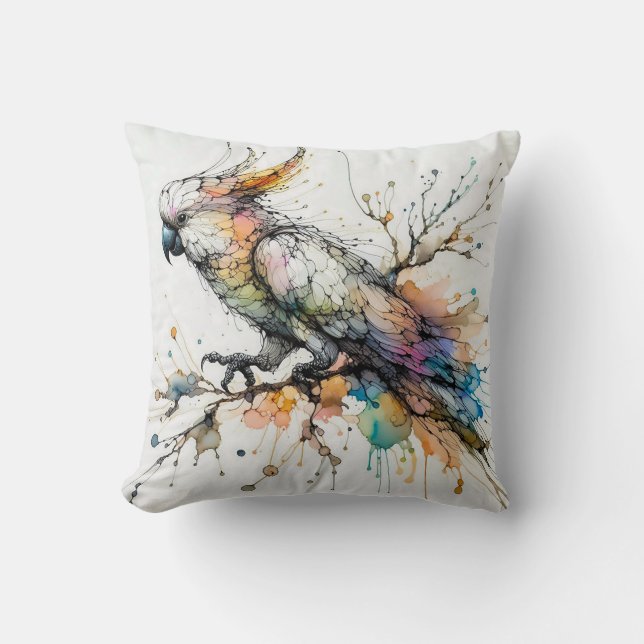 A COCKATOO THROW PILLOW (Front)