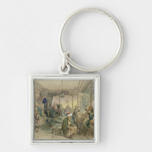A Coffee House, Constantinople, 1854 (pen & ink & Key Ring