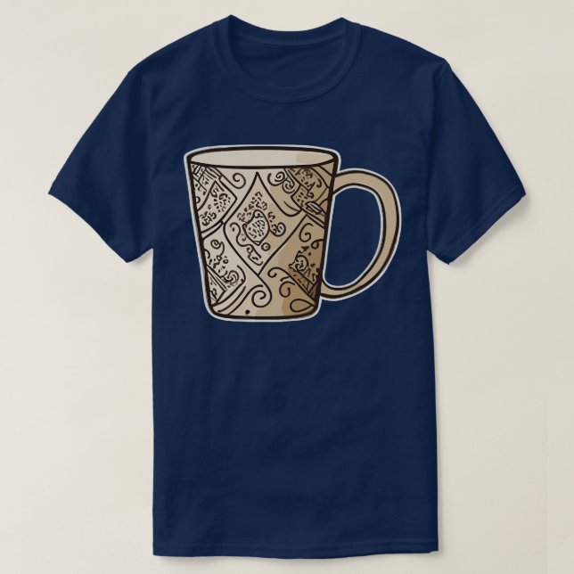 a coffee mugs hand drawn vector clean lines simple T-Shirt (Design Front)