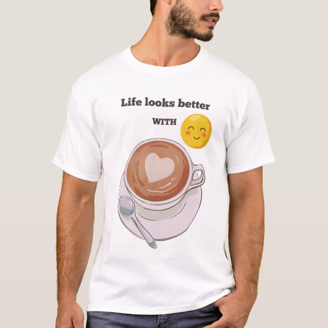 A coffee-themed T-shirt sounds like a fantastic  (Front)