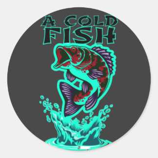 a cold fish classic round sticker