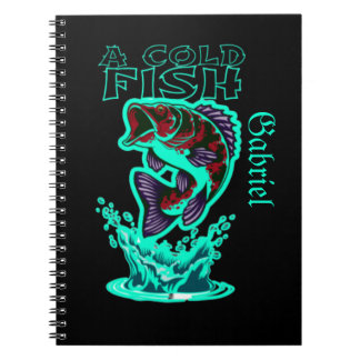 a cold fish with cool art customise personalised notebook