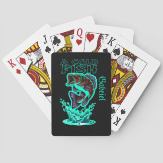 a cold fish with cool art customise personalised playing cards