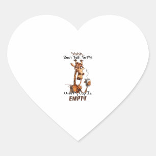 A Cold Giraffe With A Cup Of Coffee  Heart Sticker