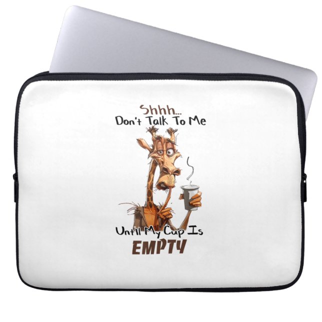 A Cold Giraffe With A Cup Of Coffee  Laptop Sleeve (Front)