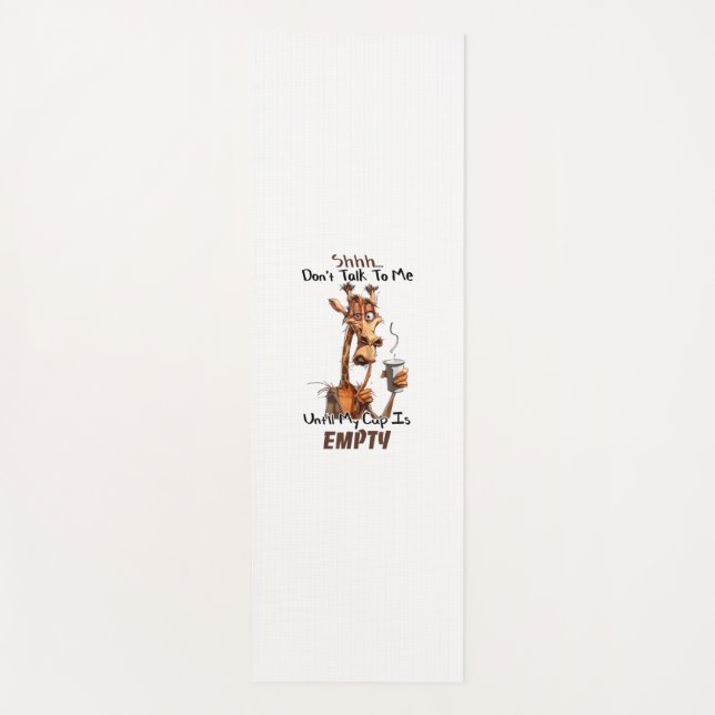 A Cold Giraffe With A Cup Of Coffee  Yoga Mat (Front)