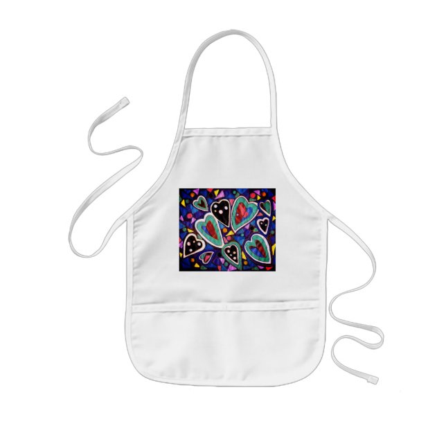 A collection of hearts kids apron (Front)