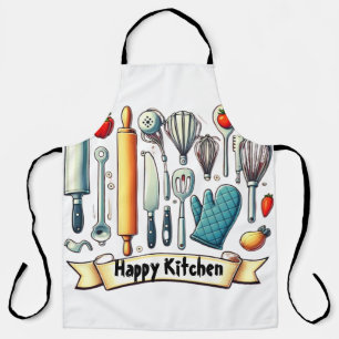 A collection of kitchen utensils Unisex Apron