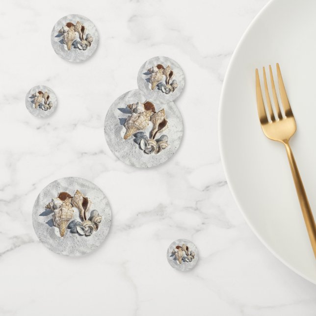 A Collection of Seashells on Sand Confetti (Group)