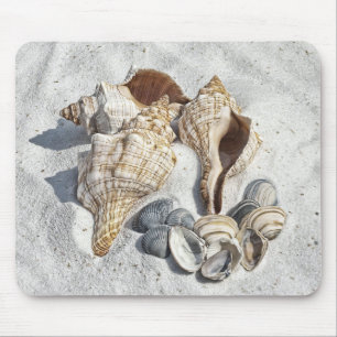 A Collection of Seashells on Sand Mouse Pad
