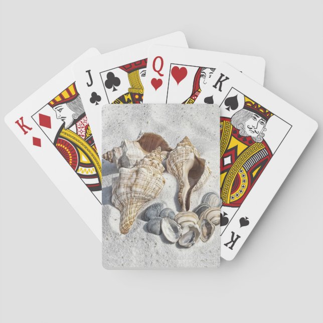 A Collection of Seashells on Sand Playing Cards (Back)