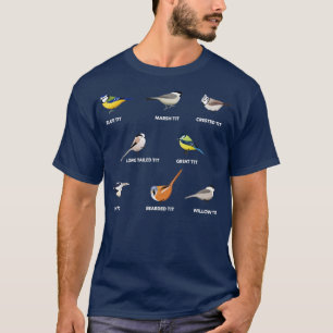 A collection of tit birds  Birding Gift  T-Shirt