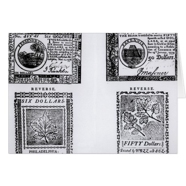 A colonial six dollar bill (Front Horizontal)