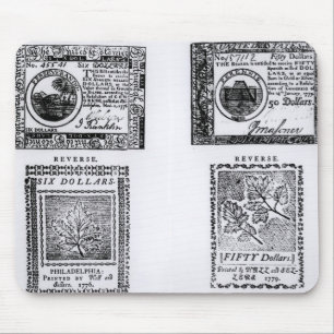 A colonial six dollar bill mouse pad