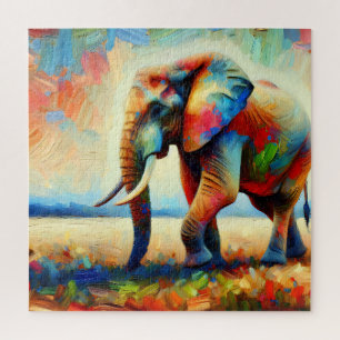 A Colorful Abstract Elephant Jigsaw Puzzle