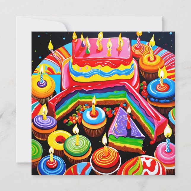 A colorful birthday invitation (Front)