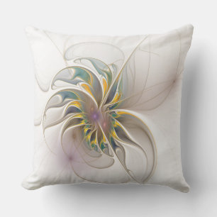 A colorful fractal ornament. Abstract Flower art Cushion