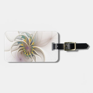 A colorful fractal ornament. Abstract Flower art Luggage Tag