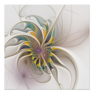 A colorful fractal ornament. Abstract Flower art Poster