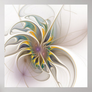 A colorful fractal ornament. Abstract Flower art Poster