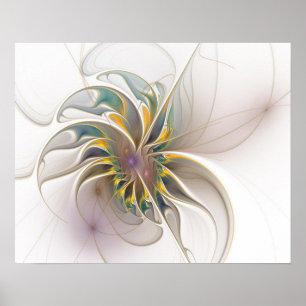 A colorful fractal ornament. Abstract Flower Poster