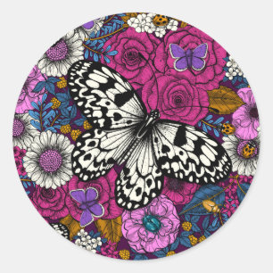 A colorful garden II Classic Round Sticker