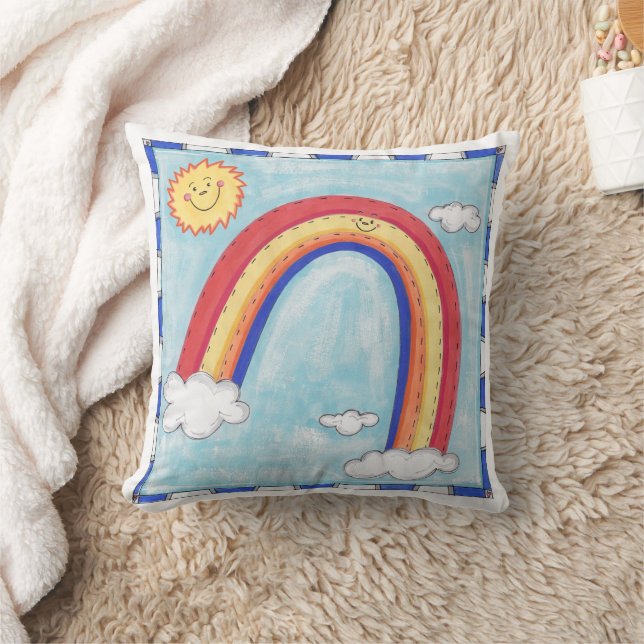 A Colorful Rainbow Cushion (Blanket)