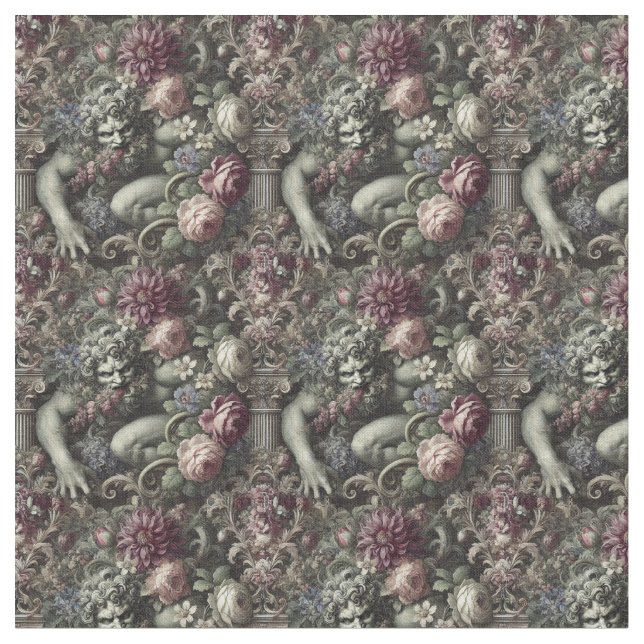 A Colossal Comedy – Gothic Dense Tile Fabric (Close Up)