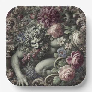 🎭 A Colossal Comedy – Gothic Victorian Paper Plate