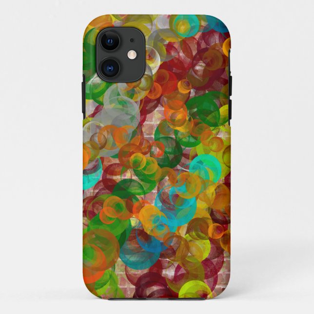 A Colourful Abstract Brick and Bubbles Modern  Case-Mate iPhone Case (Back)