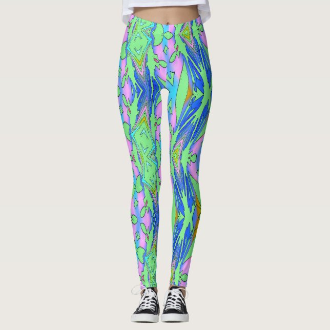 A colourful abstract patten "Ratti_Creative_Arts"  Leggings (Front)