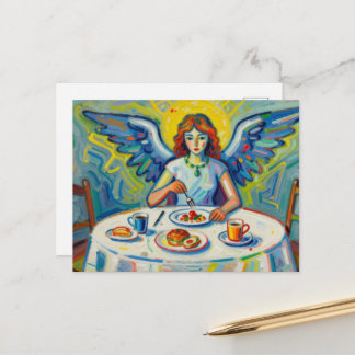 A Colourful Angel at Breakfast Postcard