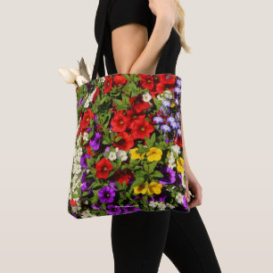 A Colourful Basket of Summer Annual Flowers Tote Bag