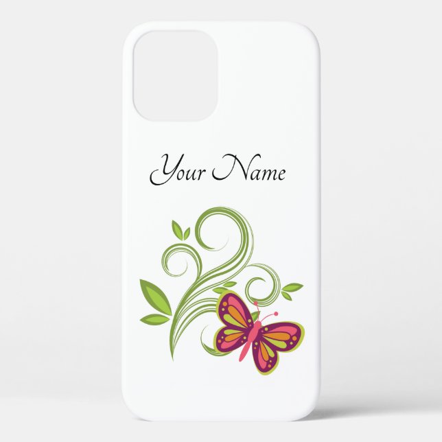A colourful butterfly , leaves & vines Case-Mate iPhone case (Back)