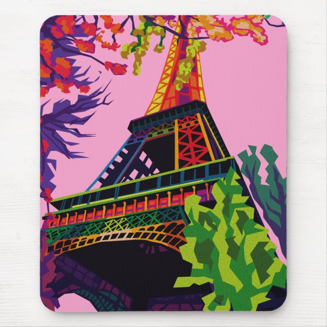 A Colourful Celebration of the Eiffel Tower Mouse Pad (Front)