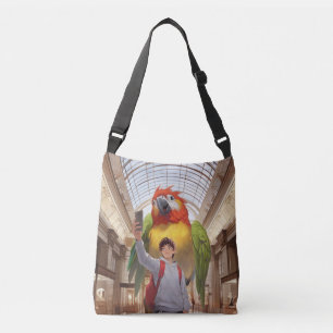 A Colourful Encounter – Giant Parrot at the Museum Crossbody Bag