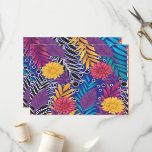 a colourful flower and leaves pattern on a blue ba program