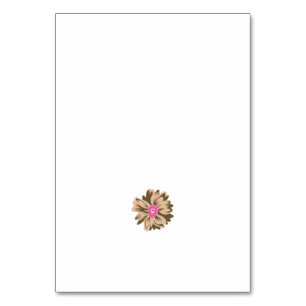 A colourful flower illustration featuring a unique table number