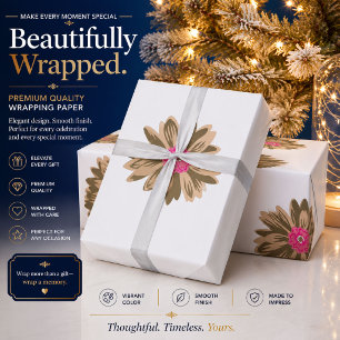 A colourful flower illustration featuring a unique wrapping paper